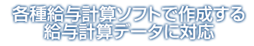 各種給与計算ソフトで 作成する給与計算データに対応