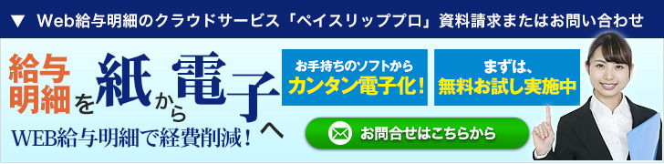 今すぐWEB給与明細が試せる！Web給与明細ペイスリッププロ